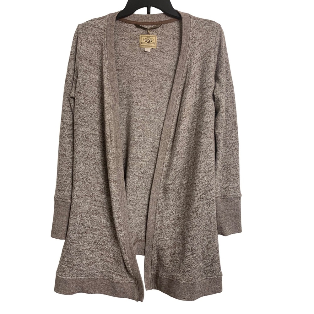 UGG Australia Heathered Marl Open Front Cardigan Brown Tan Small